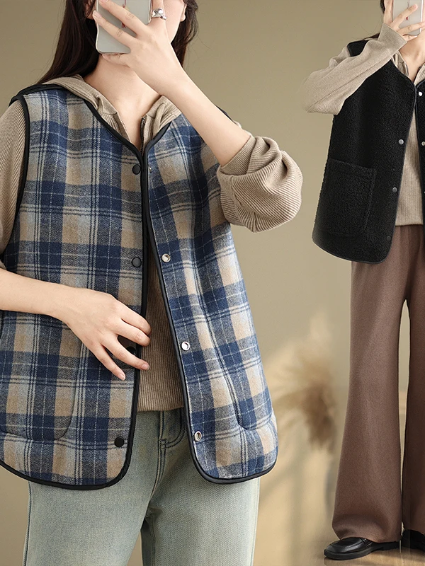 Gilet da donna in pelliccia di agnello foderato in Fce su entrambi i lati, per pendolari invernali, versatile, con spalline a strati, top caldo