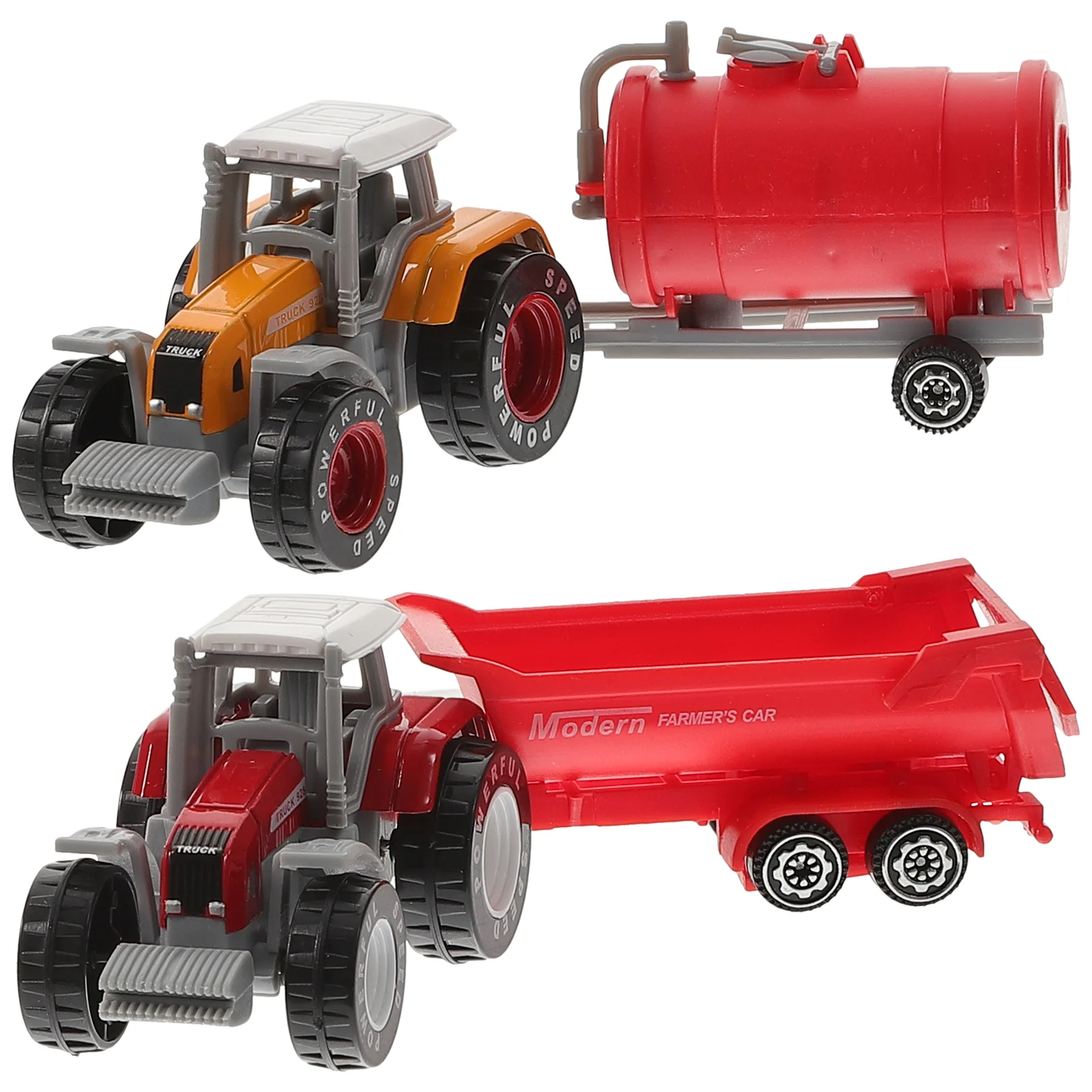 

2pcs Boys Truck Model Truck Model Transport Tractor Model Simulated Car Figurine for Kids Truck Toys