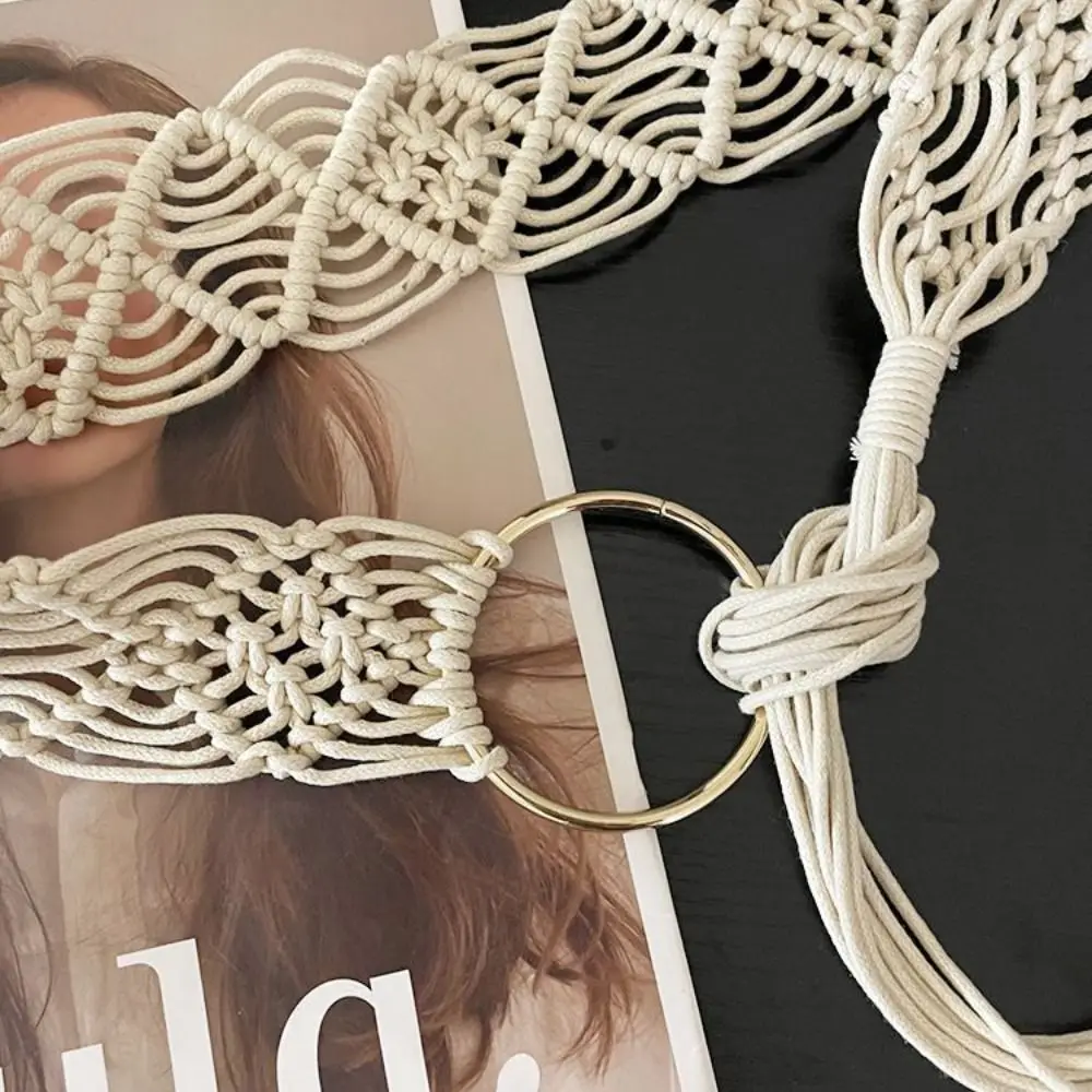 حزام خصر بسيط على الطراز العرقي حزام بوهيمي مجوف عتيق حبل خصر على الطراز الكوري سلسلة خصر بشرابة يوميًا