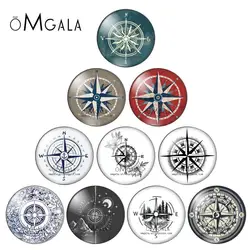 Vintage Nautical Compass Painting Patterns 12mm/16mm/18mm/20mm/25mm Round photo glass cabochon demo flat back Making findings