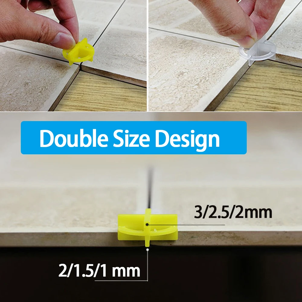 50/100Pcs Reusable Floor Wall Tile Leveling System Spacers Clips Wedge for Tiling Fixing Ceramic Gap Construction Tools Building