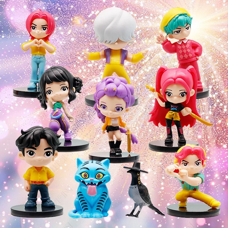 

New 10pcs/Set Q Version Demon Hunters Action Figure Derpys Rumi Mira Zoey Sussy Figurine Doll For Fans Gift Childen Gift