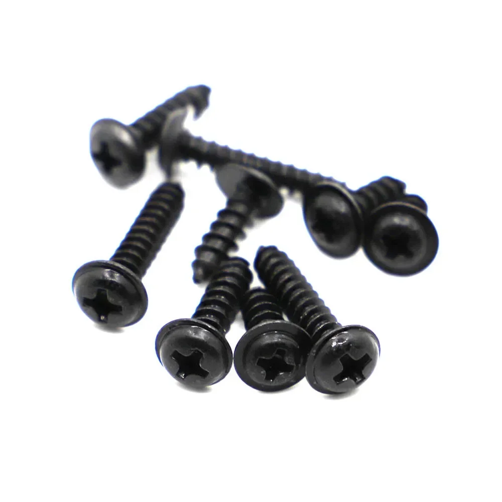 PWA M1.4 M1.7 M2 M2.3 M2.6 M3 M4 Black Padded Round Head Carbon Steel Self-Tapping Screws With Pad