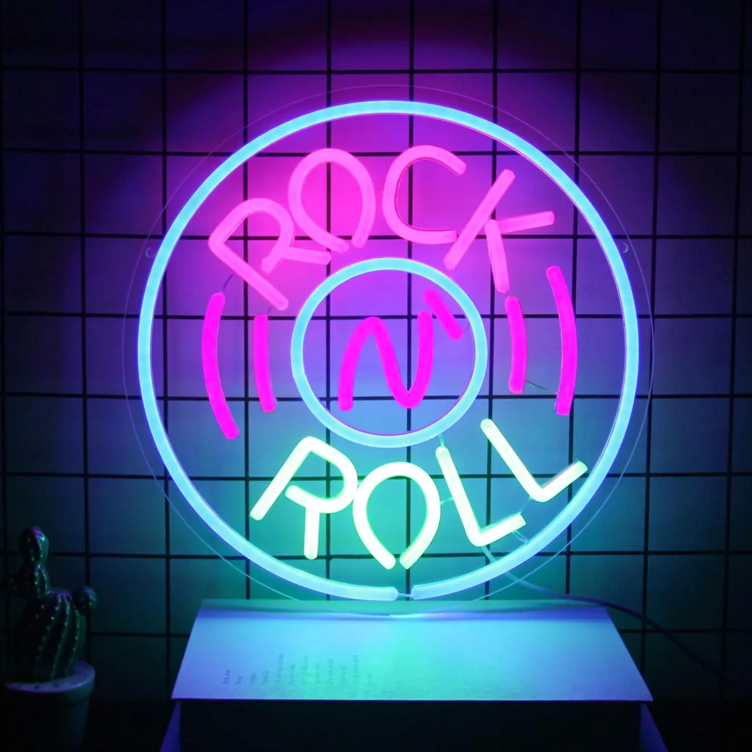 

Rock Roll Neon Sign Dimmable Wall Lights for Bar Pub Music Concert Man Cave Beach Party Decor Electronic Art Draw Birthday Gifts