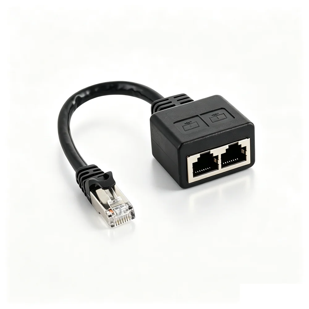 RJ45 Ethernet Splitter Adapter 1 Male To 2/3 Female LAN Network Splitter Support Cat6 Internet Networking Extension Cord