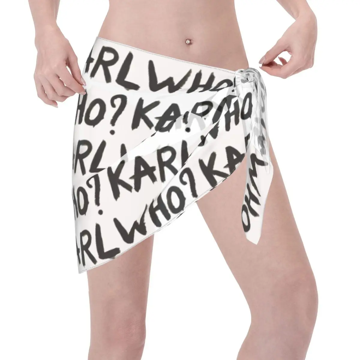 مخصص كارل هو بيكيني الشاطئ التستر التفاف انظر من خلال بيكيني تنورة قصيرة وشاح شيفون للنساء فساتين الشاطئ