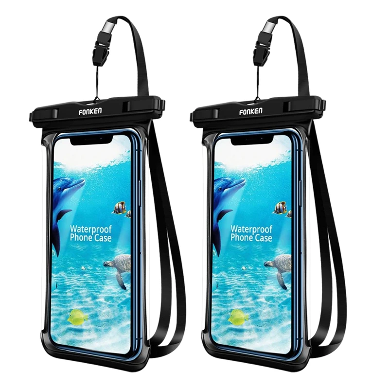2X FONKEN Full View Waterproof Case For Phone Underwater Snow Rainforest Bag Swimming Pouch Big Mobile Phone Covers