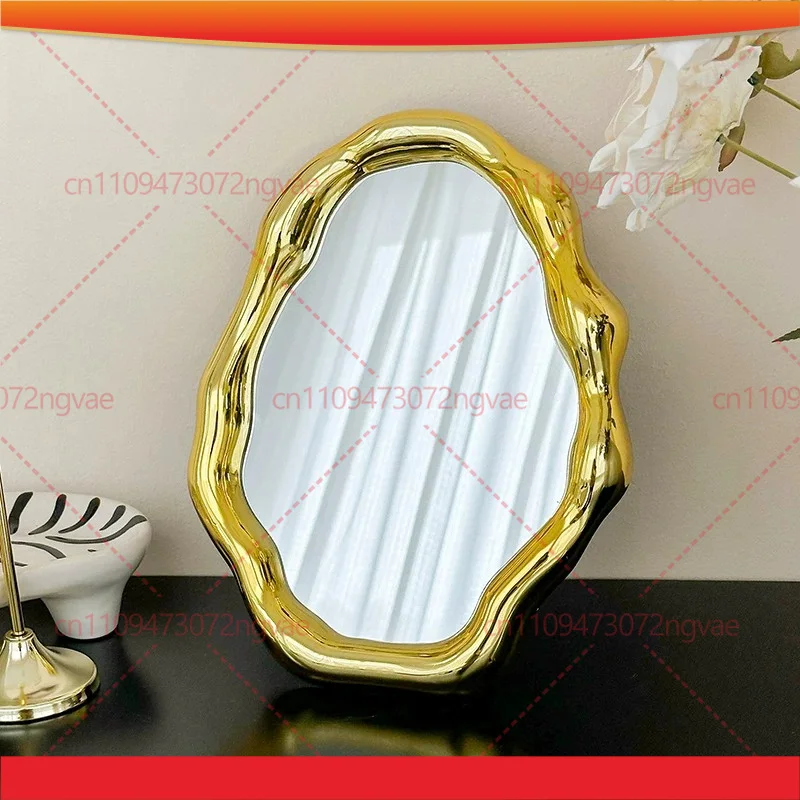 Fashion Creative Portable Cream Cloud Mirror Foldable Handheld Vanity Mirror Home Decor Ornament Gift for Friends
