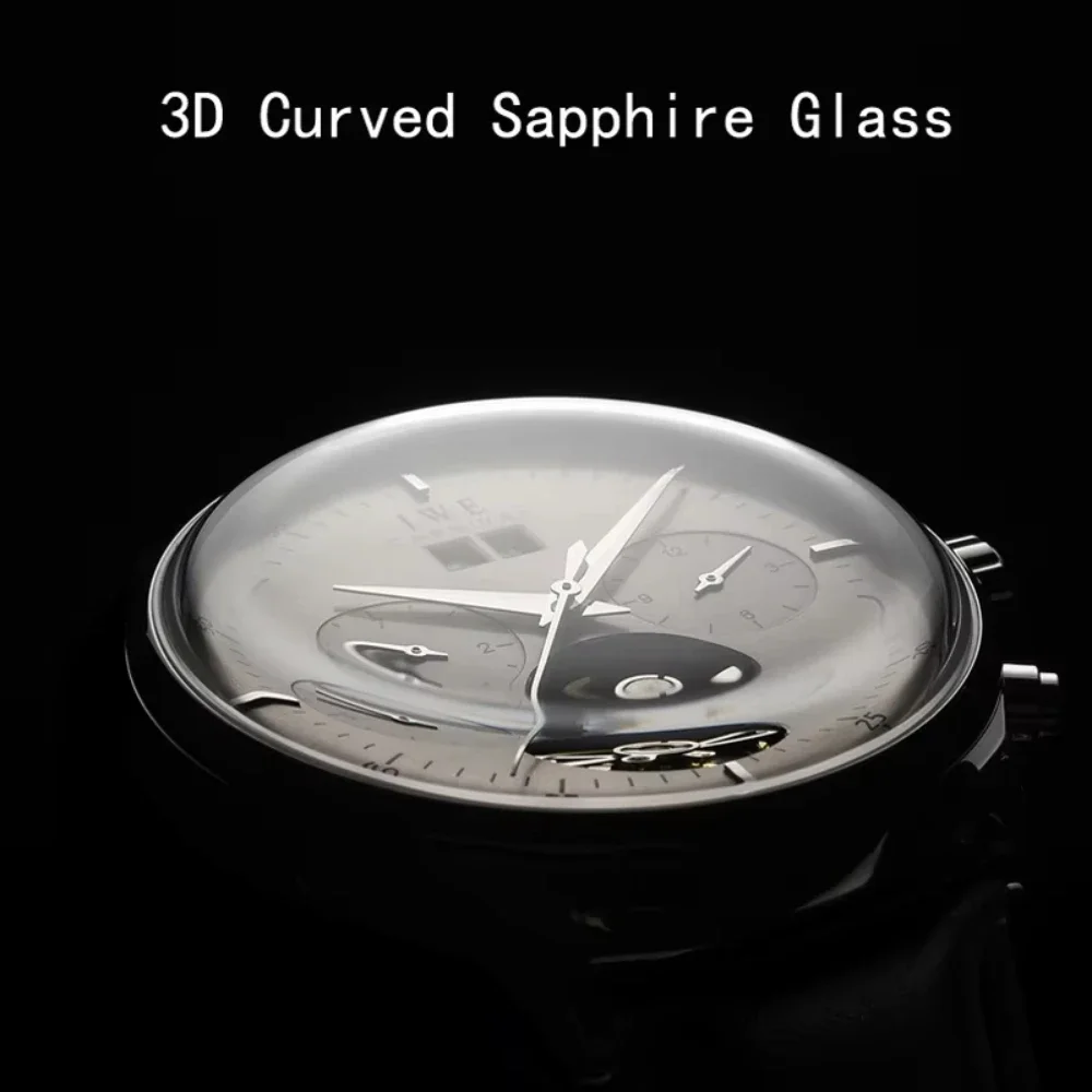 Iw carnaval movimento automático relógios de pulso mecânicos multi-funcional à prova dwaterproof água negócios espelho de safira sintética relógio masculino