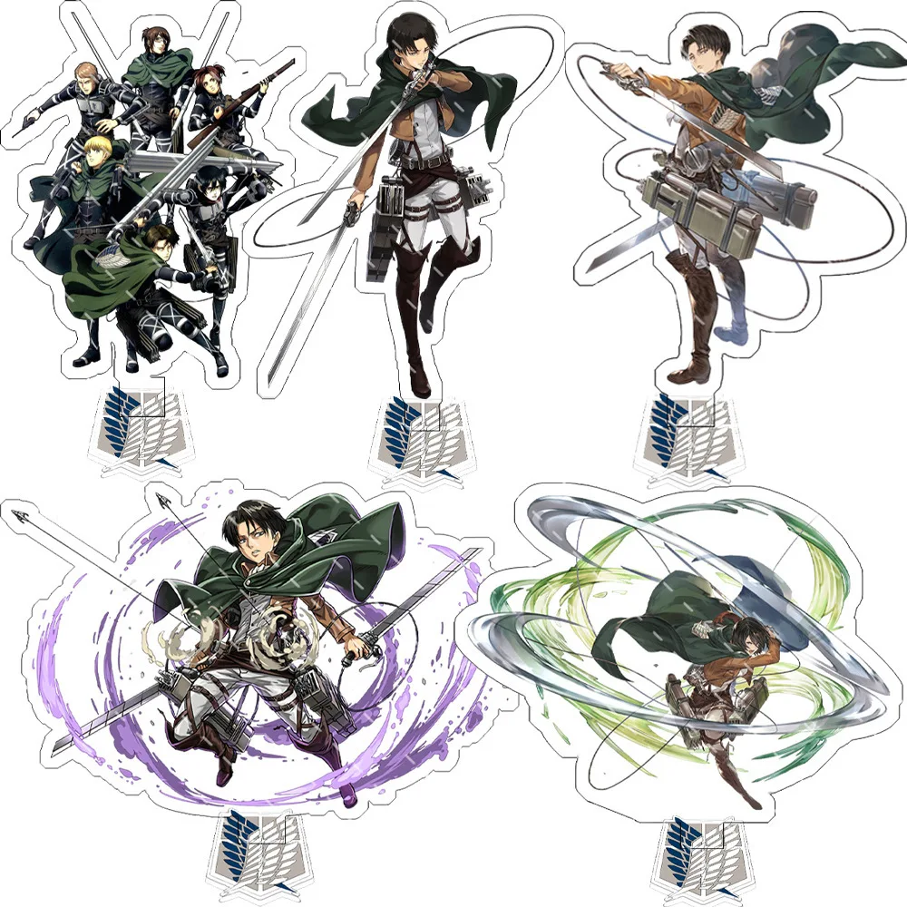 Anime Attack On Titan soporte acrílico Eren Levi figuras miniaturas Manga figuritas Kits de modelismo modelo juguetes GK adornos Decoración