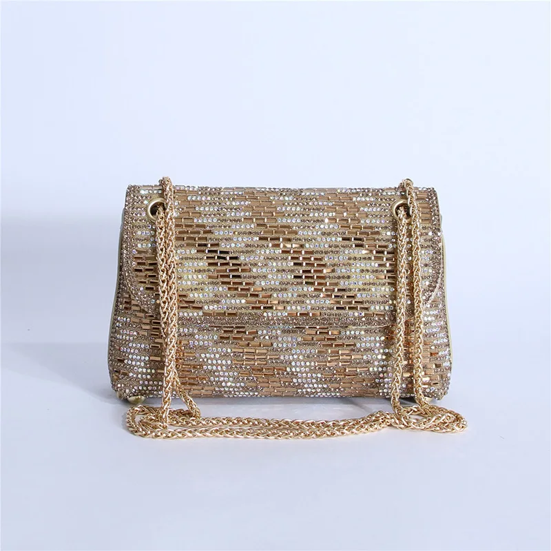 

Модная сумка через плечо, инкрустированная бриллиантами, новая ручная маленькая квадратная сумка, сумка для банкета и ужина.