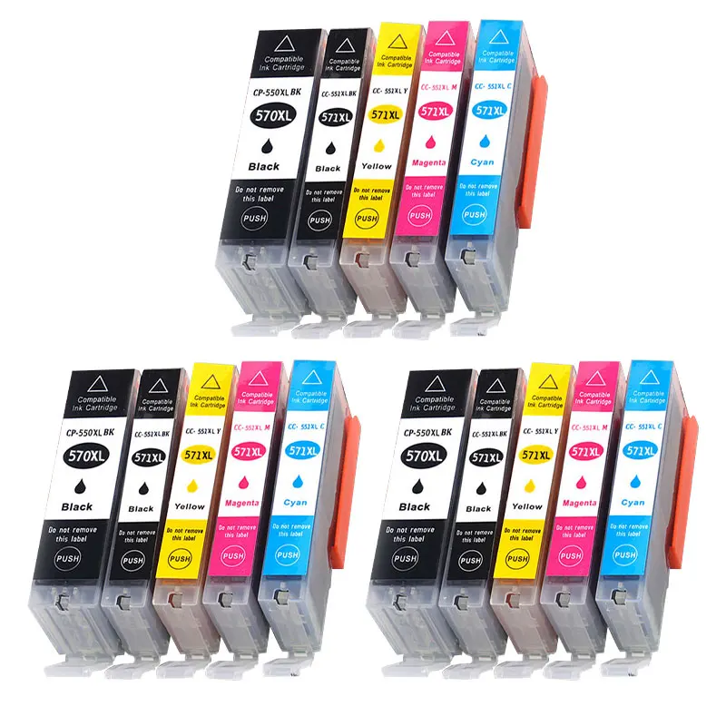 Cartucho de tinta para impresora canon PIXMA, recambio de tinta Compatible con 570, 571, PGI-570, MG5750, MG5751, MG5752, MG6850, MG6851, MG6852,
