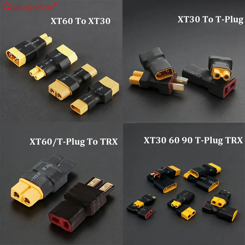 ChengHaoRan 1/2PC DIY Adapter XT30 XT60 XT90 To T Plug TRX Series Parallel Direct Connection Male Female Conneter Control Parts