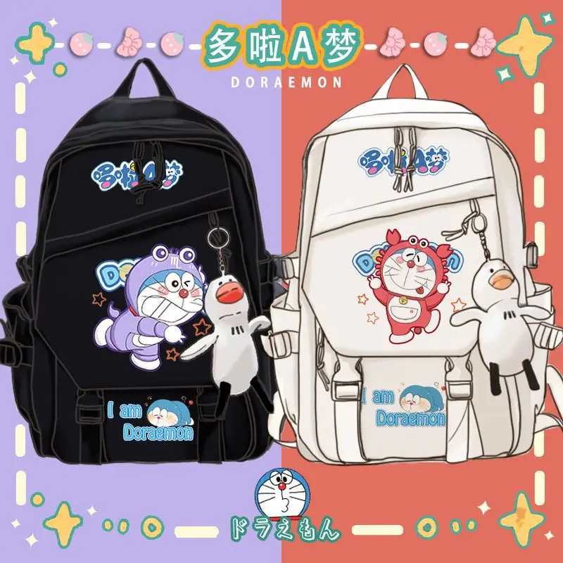

Doraemon Cartoon Cute Backpack For Boys And Girls Campus Student Backpack Large Capacity Couple Backpack