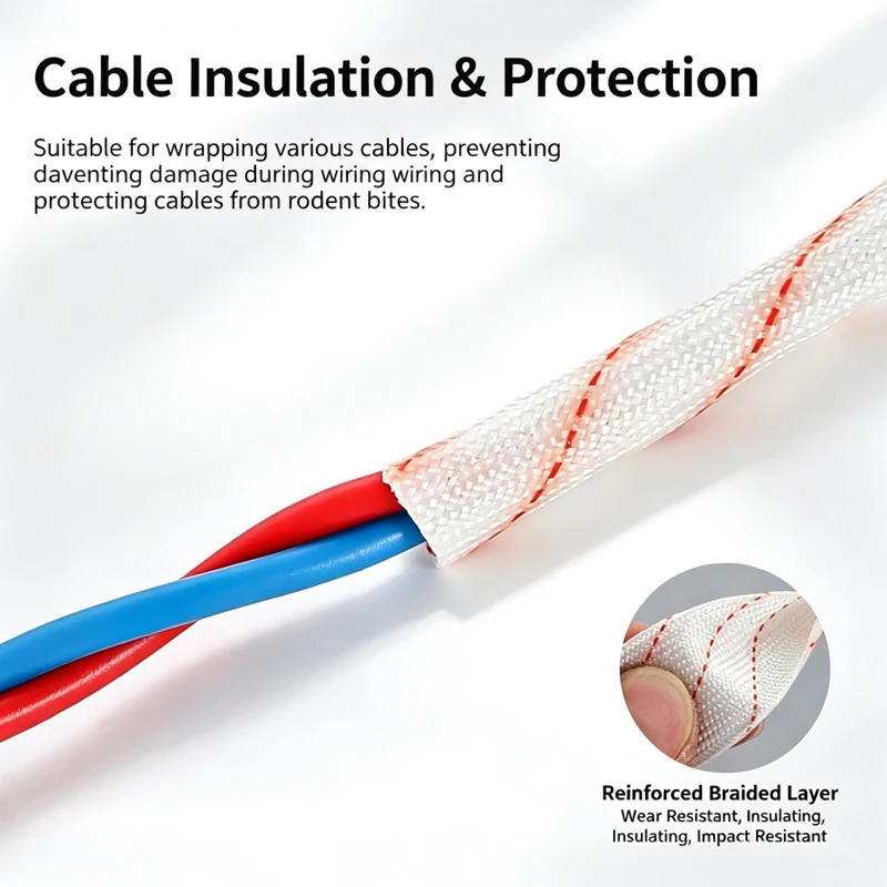 Yellow wax glass fiber woven sleeve, high-temperature insulation glass fiber tube, waterproof wire and cable protection sleeve