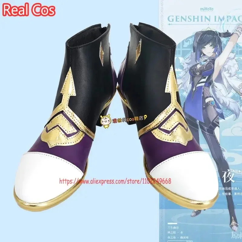 

RealCos Yelan Обувь для косплея Игра Genshin Impact Ye lan Обувь для косплея Короткие сапоги на высоком каблуке на заказ для женщин и девочек на Хэллоуин