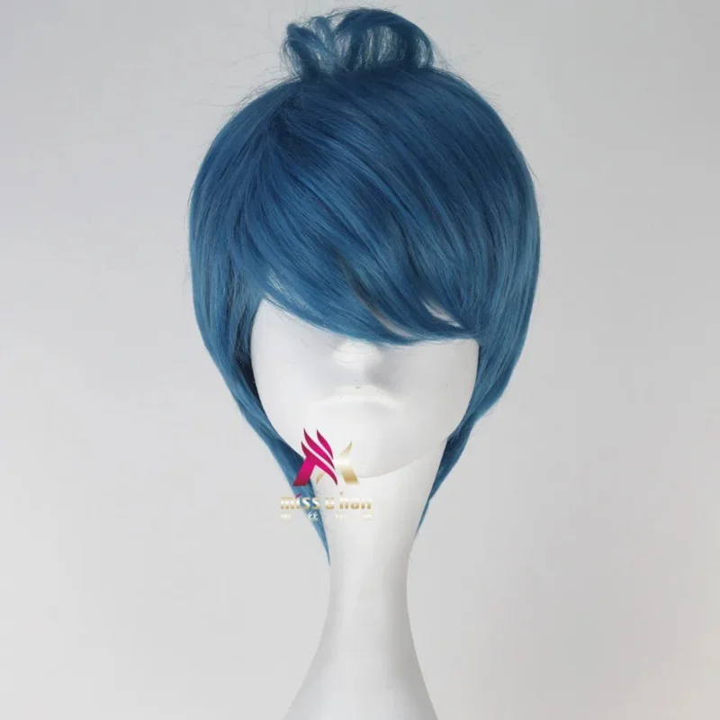 wig Hot Sale inside out Happy Cosplay Wigs Short Blue Heat Resistant Synthetic Hair Perucas Cosplay Wig +wig cap