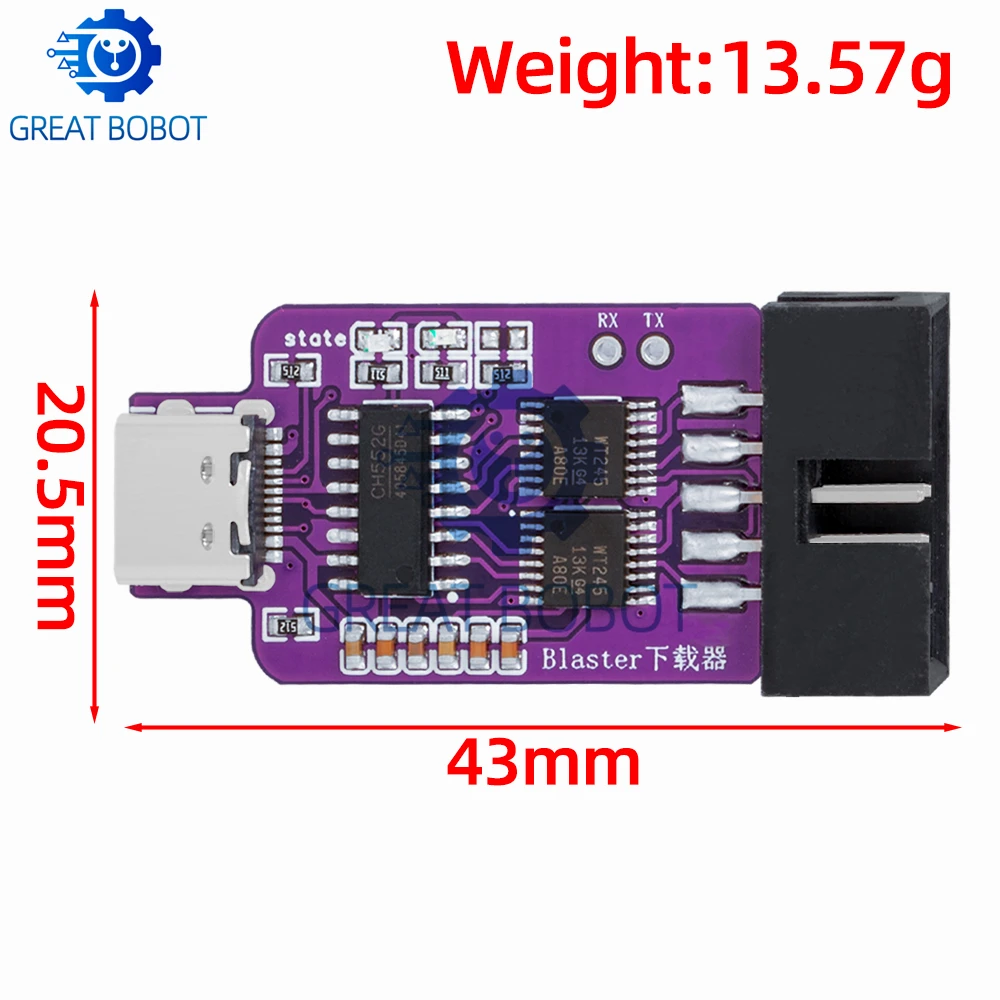 1.2v-3.3v typ-c USB Blaster downloader dla ALTERA CPLD/FPGA JTAG Altera Programmer dla arduino — zdjęcie 3