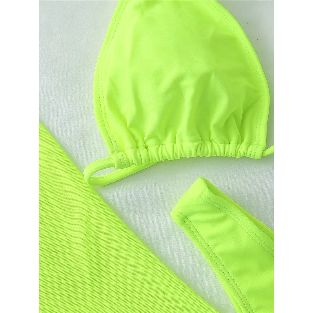 3-teiliges Halter-Bikini-Set für Damen, Badeanzug, dreiteiliges Bikini-Set mit Überwurf, Badebekleidung, Badeanzug für Damen, V3529SW – Detail 24