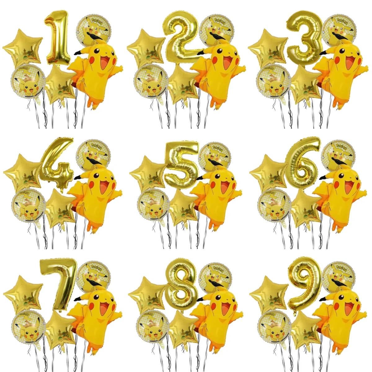 6 Stück Pokemon Party-Luftballons Cartoon Pikachu Folienballon-Set Babyparty Geburtstagsdekoration Kinder Klassisches Spielzeug Luftballons Geschenke