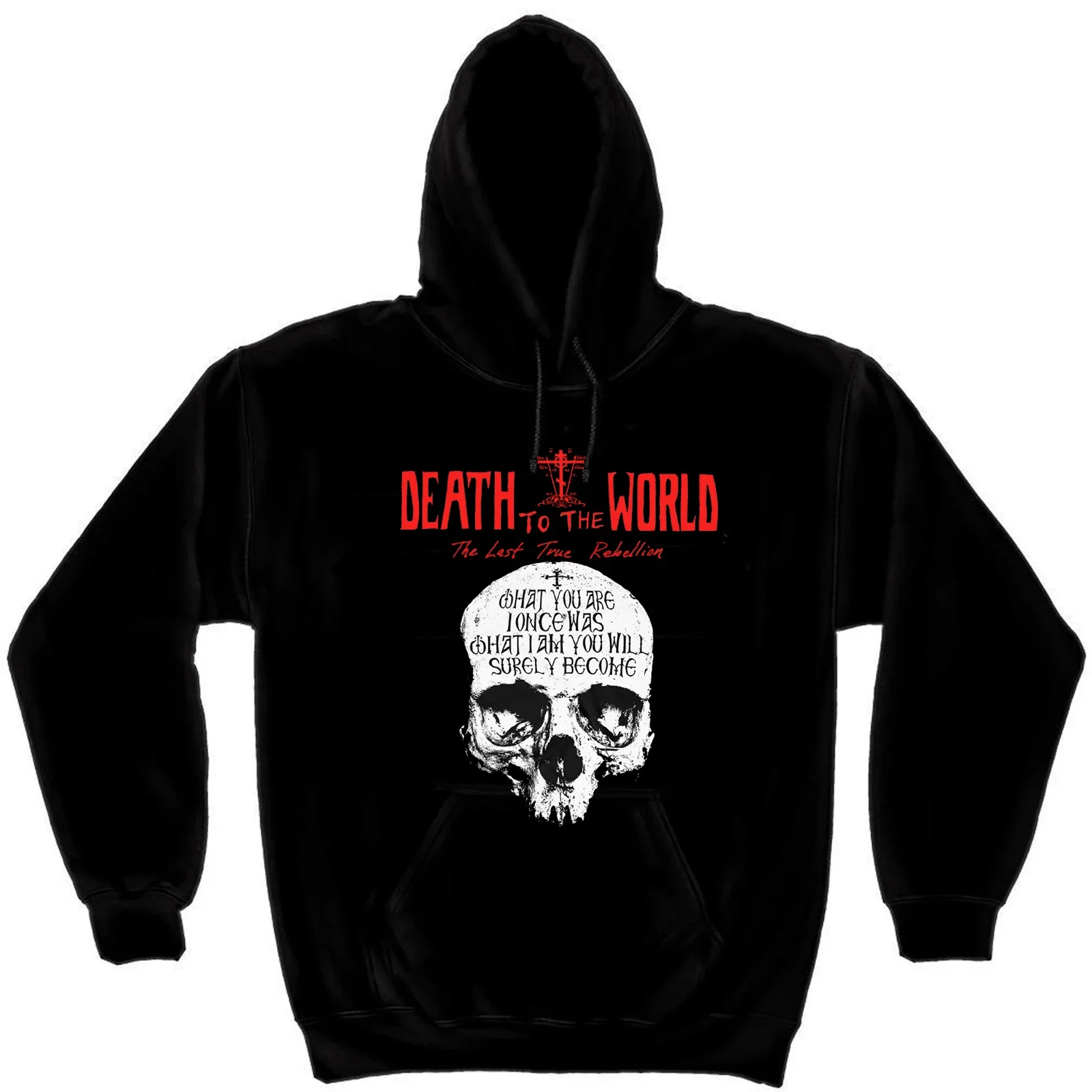 

Death To The World Russian Orthodox Skull Inscriptions Orthodoxy Pullover Hoodie 100% Cotton Casual Mens Sweatshirts Streetwear