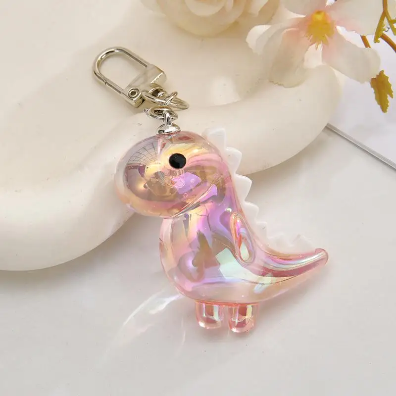 Niedlicher Acryl-Dinosaurier-Schlüsselanhänger, kombiniert mit einer robusten Schnalle, als dekoratives Accessoire für Rucksäcke und Taschen im Alltag, ein schönes Weihnachtsgeschenk. – Detail 4