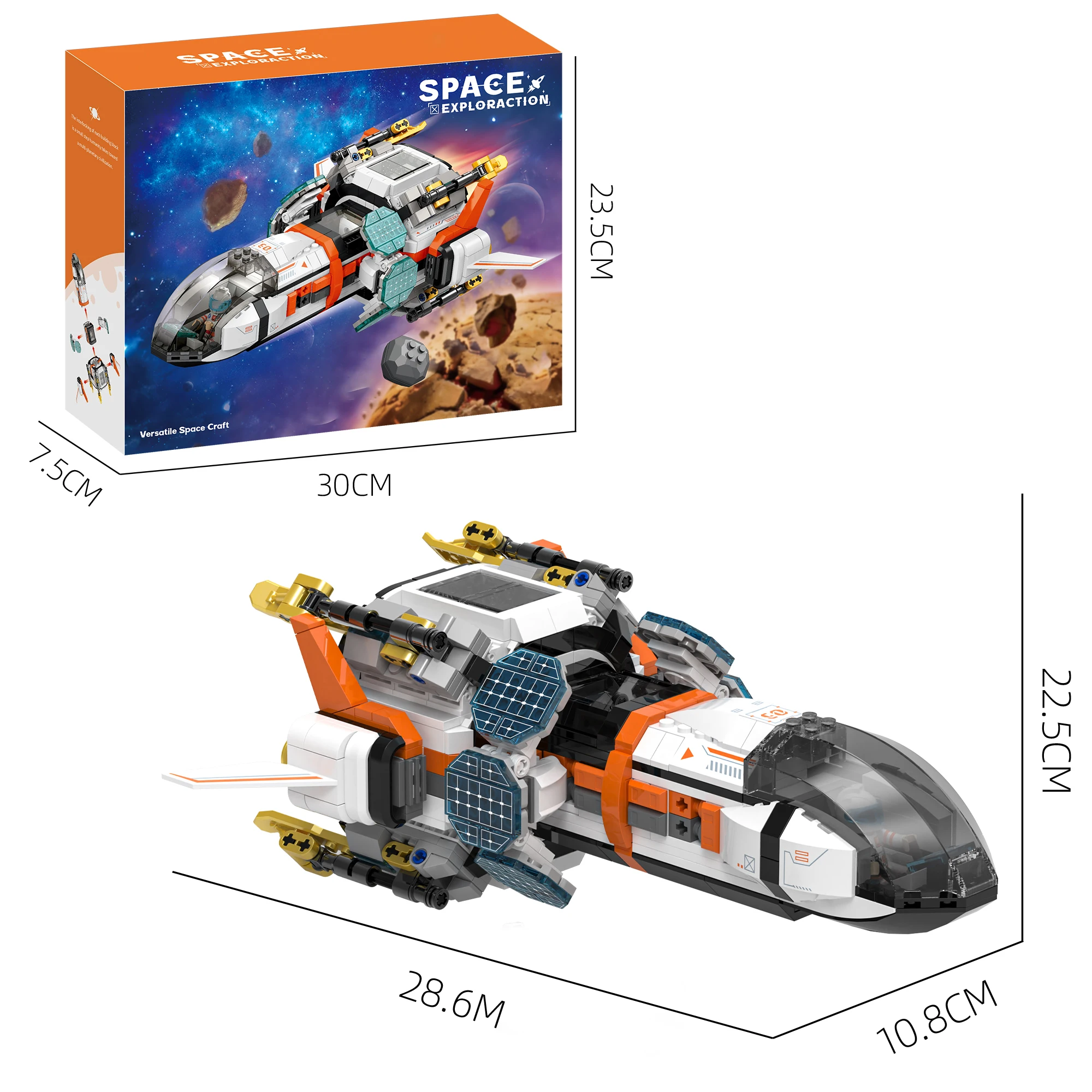 Modular Space Shuttle Lander Building Blocks Solar Panels Cockpit Robot Meteorite Model Creative DIY Toy Gift For Boys Fans