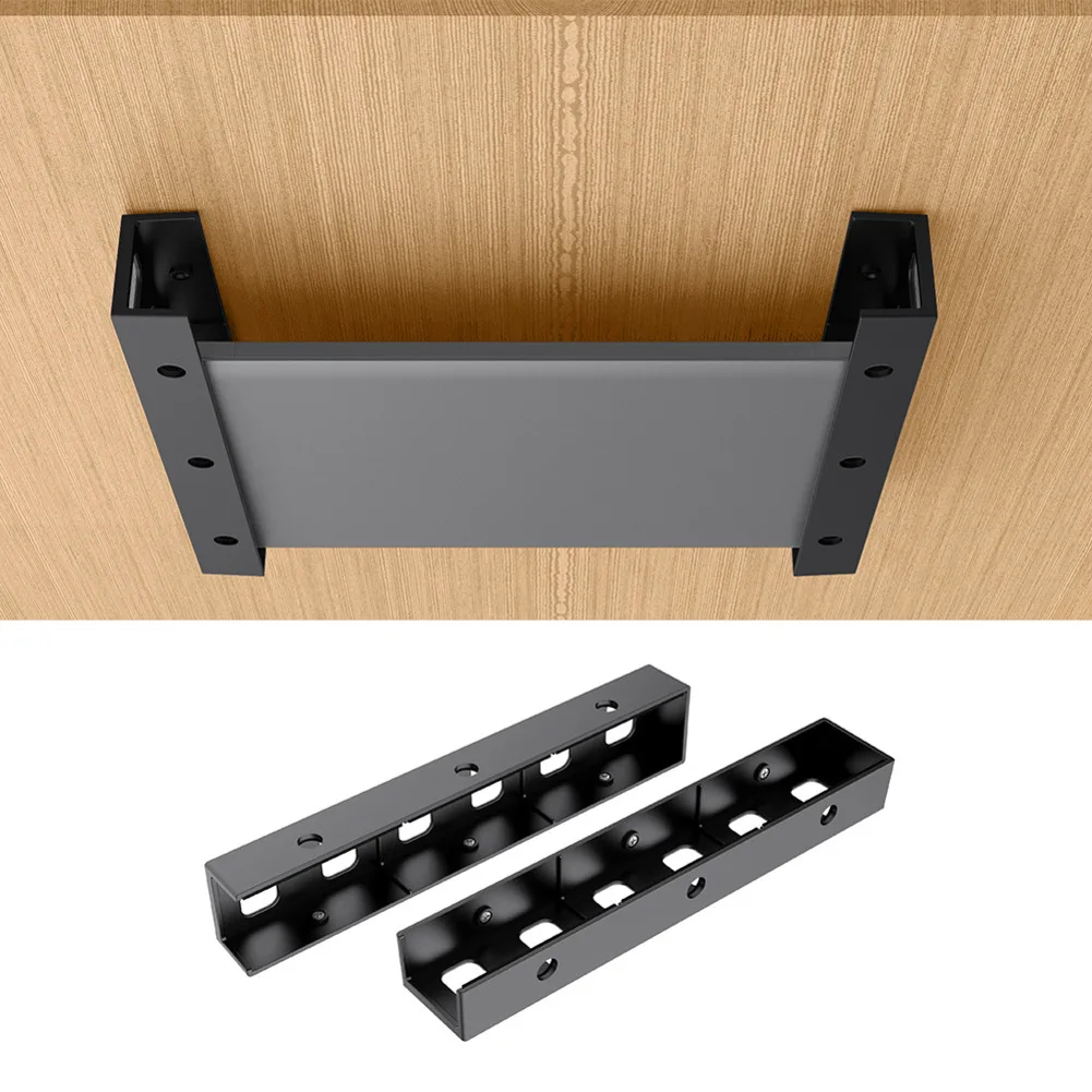 Wall and Under Desk Laptop Holder with Built In Cable Management Slots to Optimize Workspace and Secure Laptop
