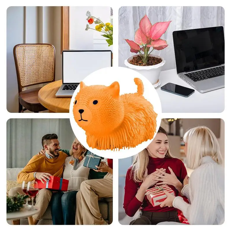 Squeeze Stress Toy Long Haired TPR Hairball Dog Stress Toy Antistress Sensory Toys Soft Vent Family Desk Accessories