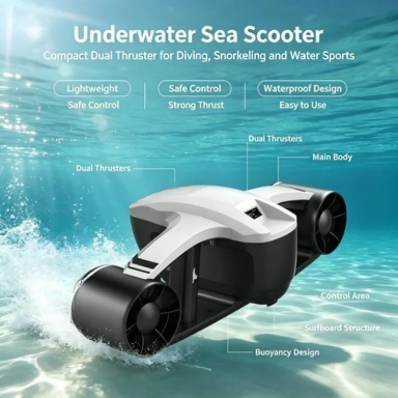 Handheld Underwater Scooter Water Booster Diving Robot Outdoor Freediving Portable Subsea Propulsion Equipment