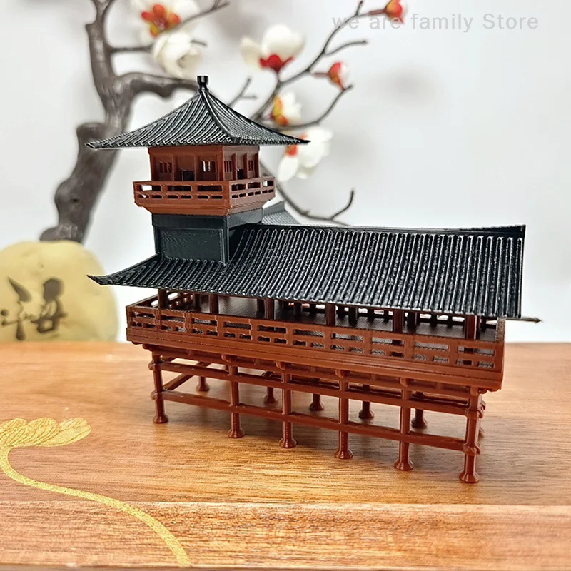 Chinese Belvedere Statue Ancient Building Model Japanese Pavilion Decorations Miniature Zen Garden Aquarium Bonsai Ornaments