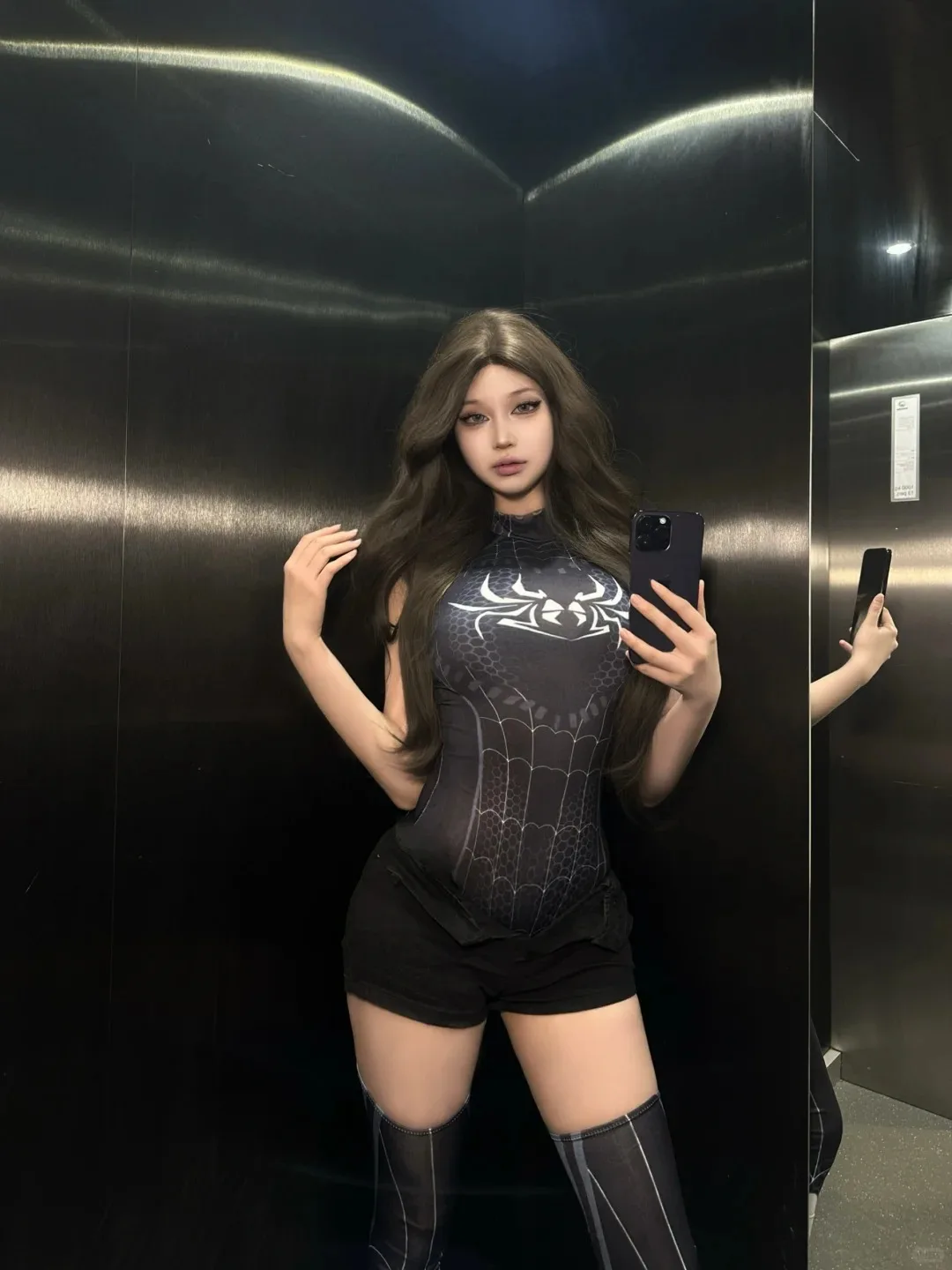 

Sexy Spiderman Cosplay One-Piece High-Waist Tight Clothes Pure Desire Sle Clubwear for Trendy Girls ort Pants