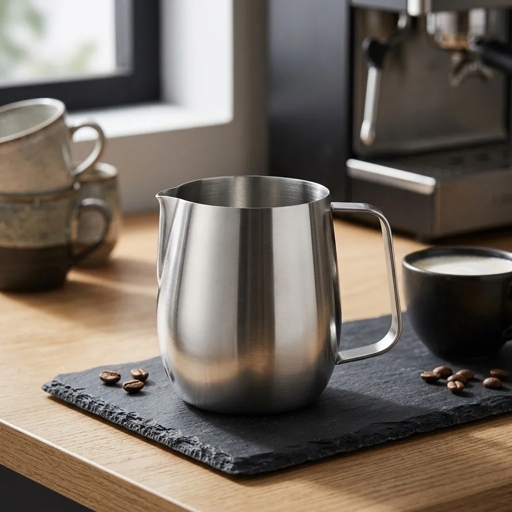 304 Stainless Steel Frothing Pitcher Designed for Barista-Level Pouring Control and Smooth Milk Texture Development