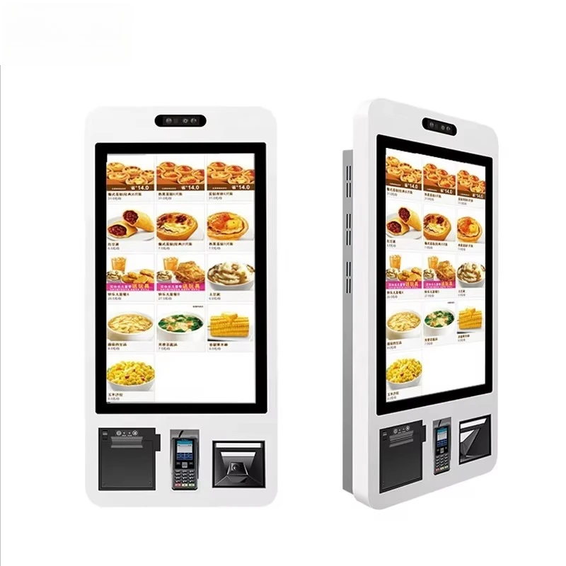Fast Food Self-Service Checkout Kiosk Touchscreen Payment Self-Order Indoor Use Restaurants Wall Mount Android  24 Inch