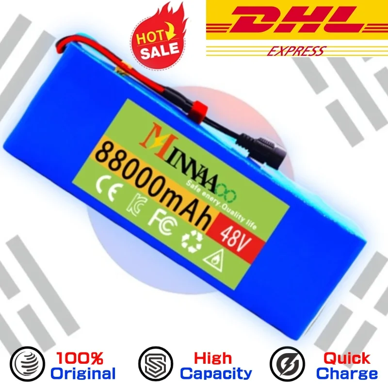 

DHL Ship 48V 88000mAh 500w 13S3P 18650 Li-ion Battery Packfor 54.6v Electric Bike Electric Bike Scooter with BMS+ Charger