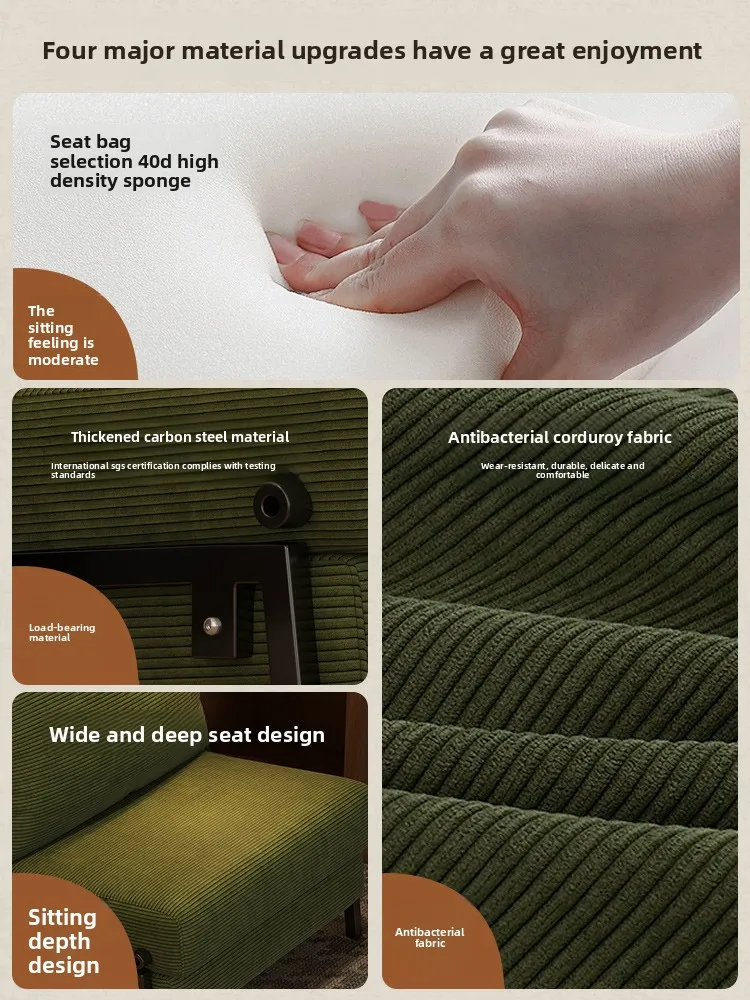 2025 New Model Foldable Dual Purpose Single-Person Space Saving Small Apartment Extendable Bed Balcony Extendable Sofa