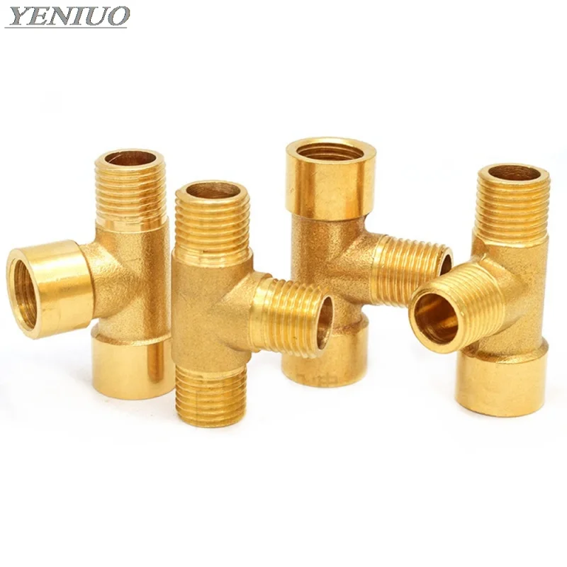 

Латунный фитинг для труб, наружная и внутренняя резьба 1/8 дюйма, 1/4 дюйма, 3/8 дюйма, 1/2 дюйма, BSP, тройник, медные фитинги, адаптер для воды, масла, газа