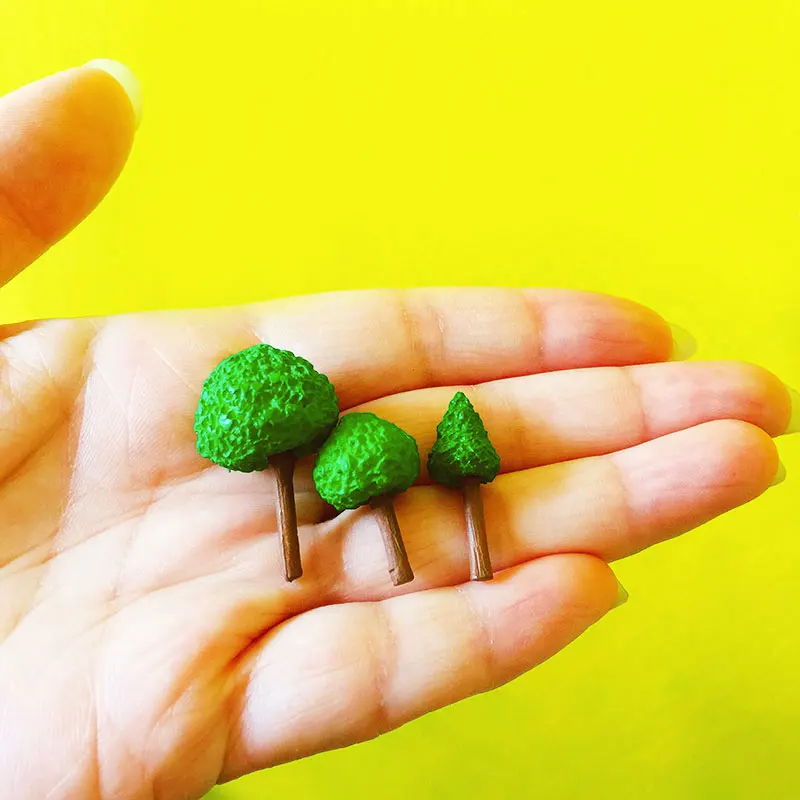 

3/6pcs Mini Trees Miniature DIY Craft Fairy Garden Micro Landscaping Decor Home Decoration Accessories