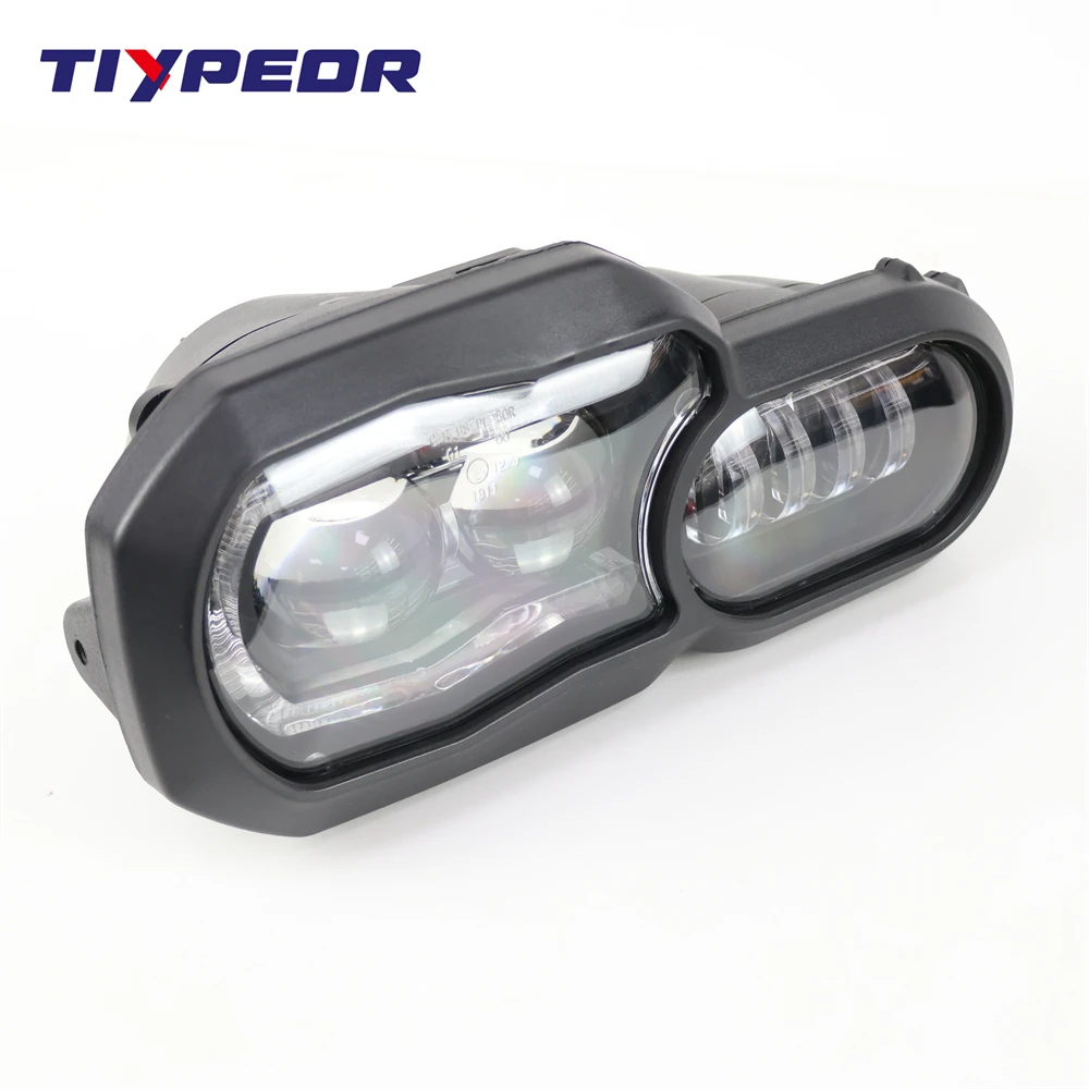 TIYPEOR Motorcycle Accessories LED Headlight Assembly With Angel Eyes DRL For BMW F650GS/F700GS/F800GS/F800R/F800 ADV Headlamp