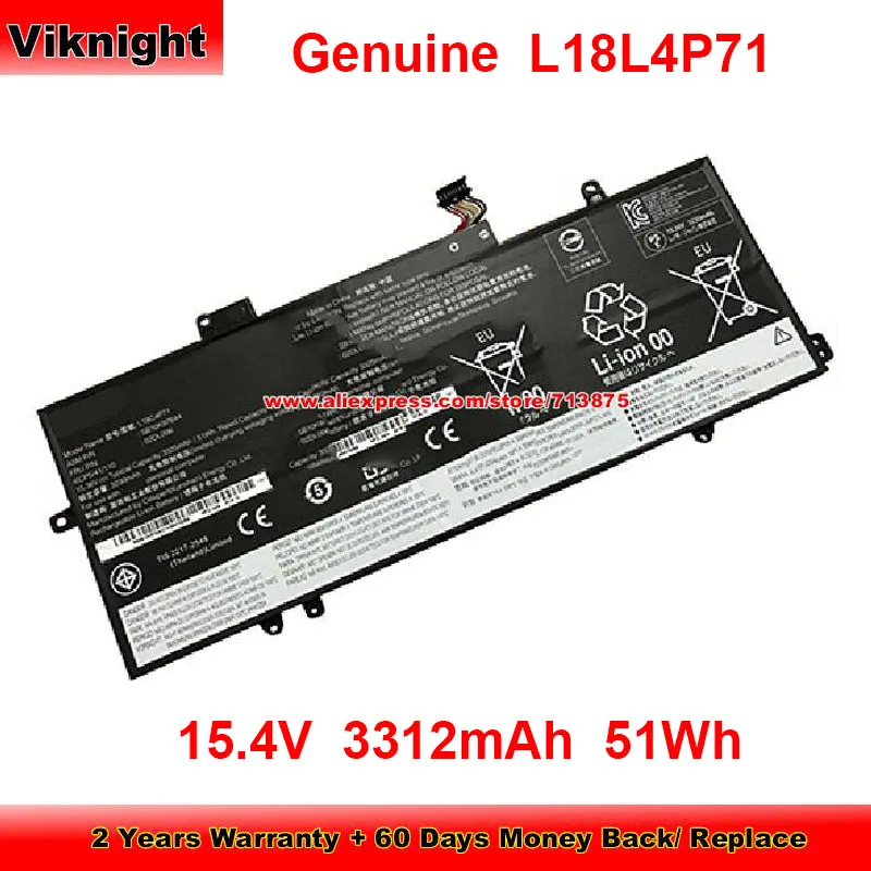 Bateria Genuína para Lenovo Thinkpad x1 Carbono °2023 Yoga 4ª Série 15.4v 3312mah L18l4p71 5b10w13930 02dl004 4icp5 41 110