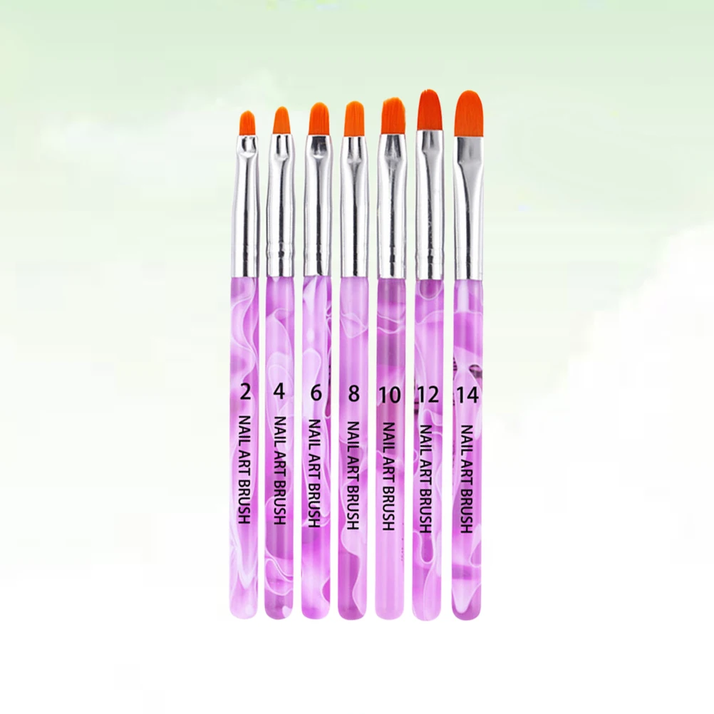 

7pcs Nail Art Brushes Uv French Nails 3D Patterns Gel Powder Flakes Picks Set Durable Salon Diy Easy Clean Nail Brush Set