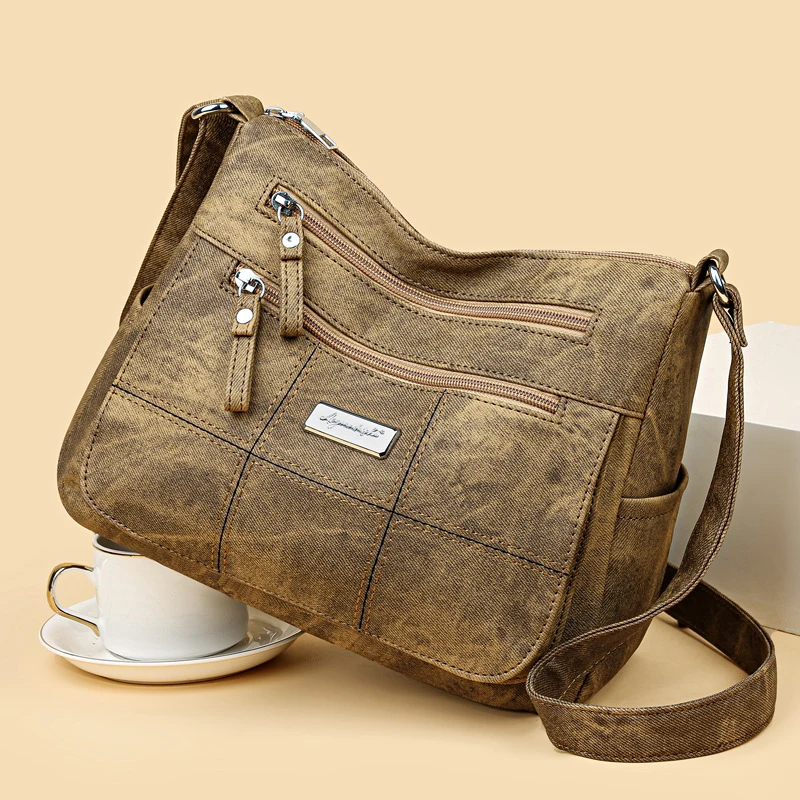 Damen Canvas Umhängetasche Mode Multifunktionale Outdoor Umhängetasche Damen Pendler Große Kapazität Umhängetasche Umhängetasche – Detail 14