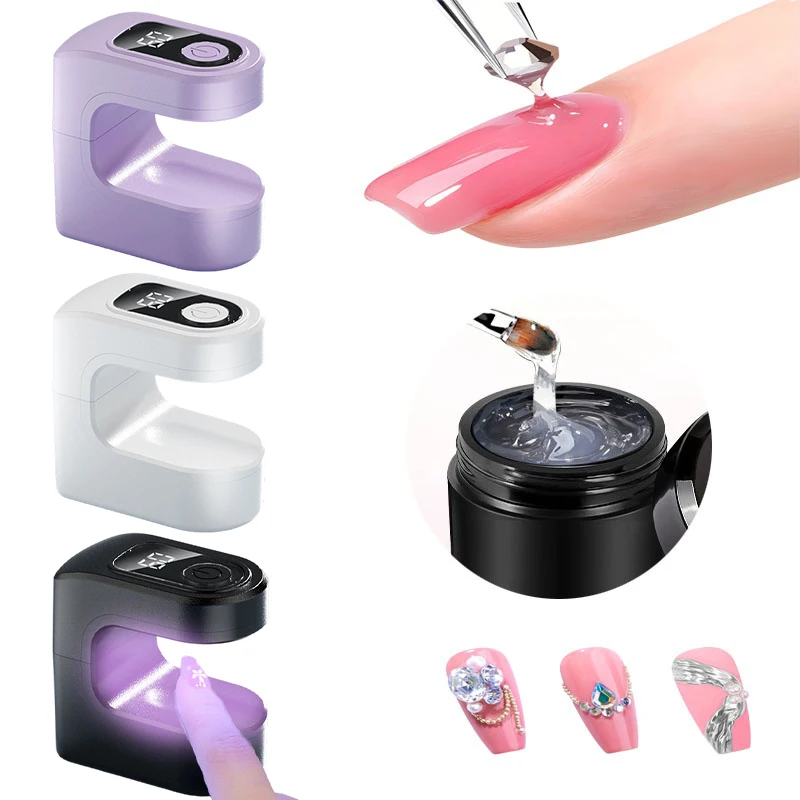 8ml super forte strass arte do prego preso broca gel & led uv gel secador de unhas manicure cura luz portátil diy unhas artes ferramentas