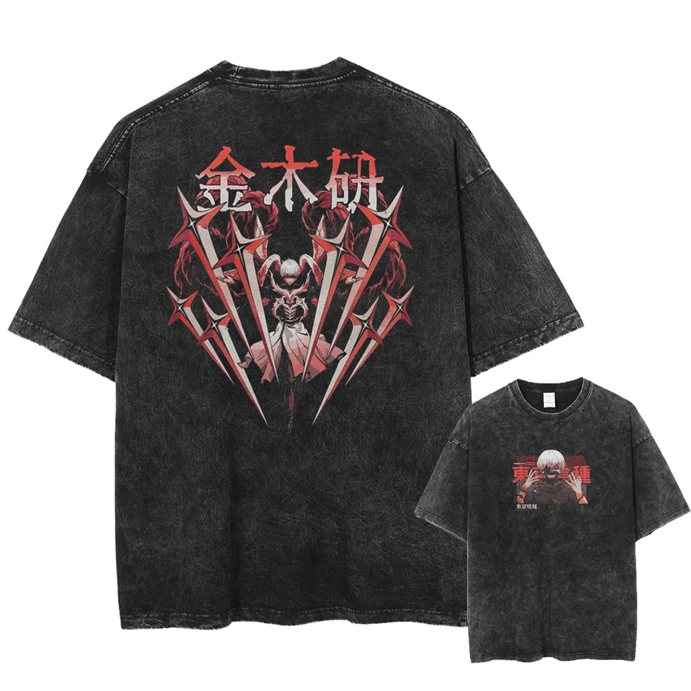 

Harajuku Streetwear Men Oversize T-Shirt Anime Graphic Print Vintage Tshirt Summer Short Sleeve Cotton Loose Top Tee