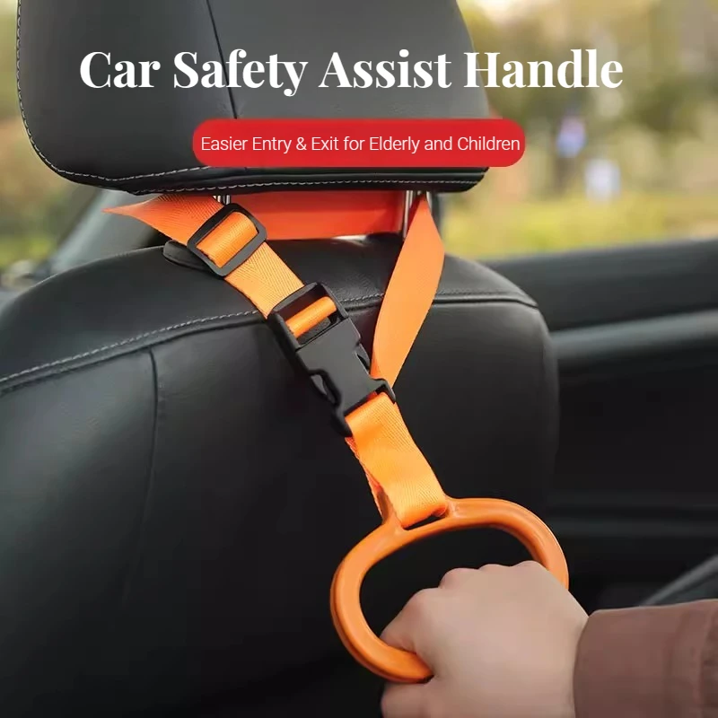 Car Rear Seat Support Handle, Safety Assist Handle for Pregnant, Elderly, Disabled, Kids Getting on & Off Vehicle