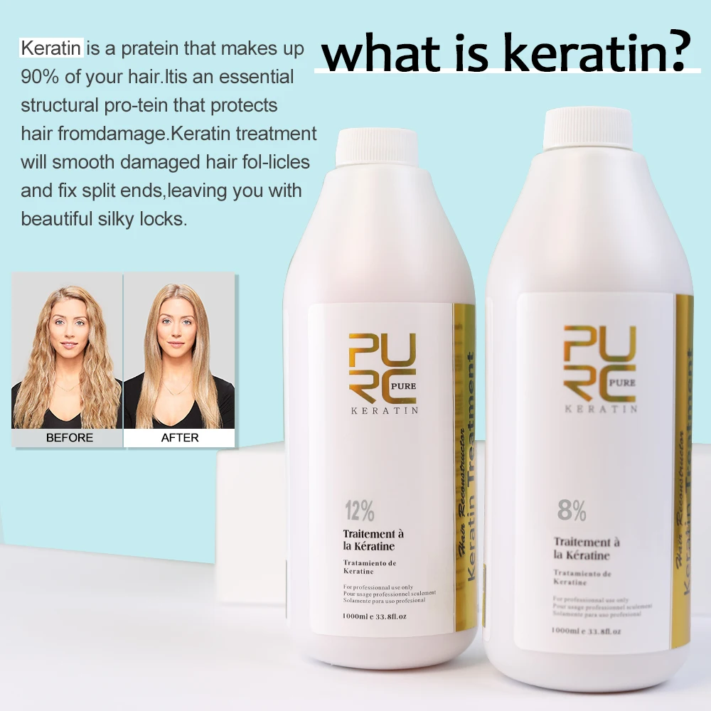 PURC Brazilian Keratin Hair Treatment Formalin Smoothing Straightening Soften Nourishing Hair Care Professional Salon Products