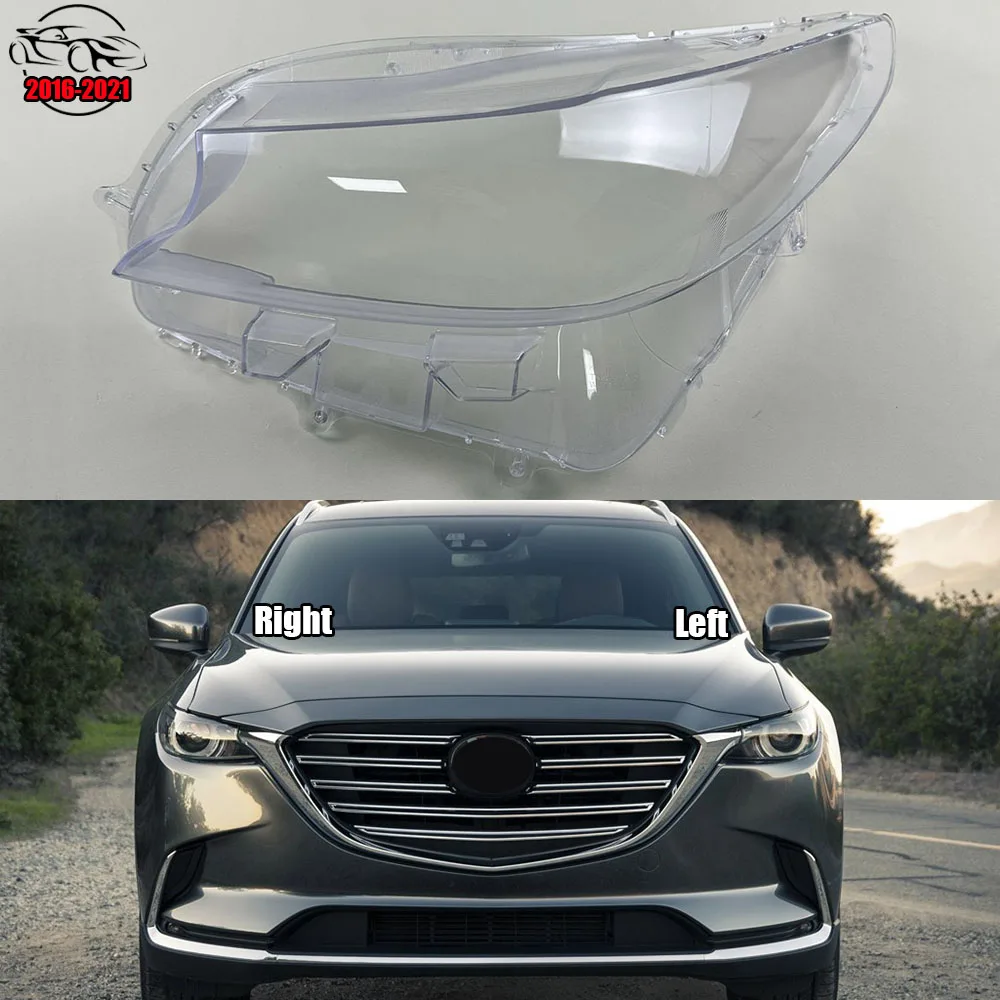 

For Mazda CX-9 2016 2020 2021 Car Replacement Front Lens Glass Light Lamp Headlamp Shell Transparent Lampshade Headlight Cover