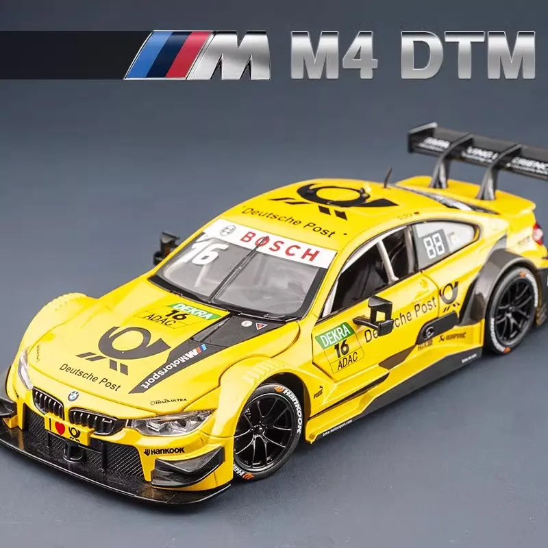 1:24 BMW M4 DTM Sound And Light M Power Alloy Metal Diecast Car Model Racing Series High Top Choice Collectibles Hobby Gift Boys