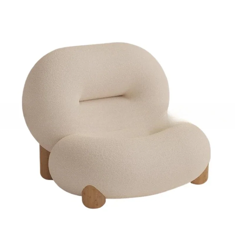 

Nordic minimalist, modern, sofa living room, lamb wool sofa