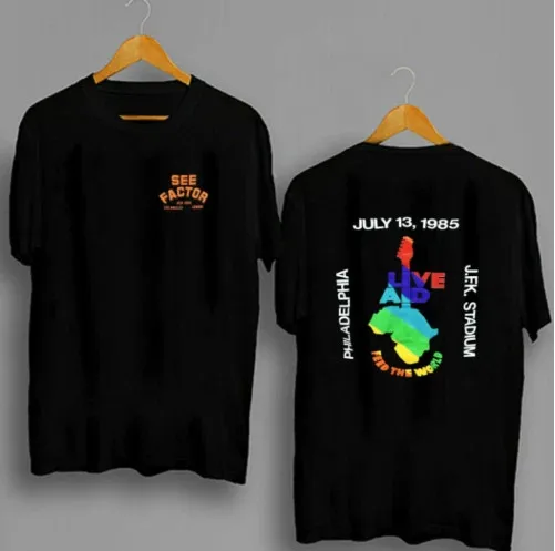 1985 Live Aid Concert See Factor Crew Tour T-Shirt